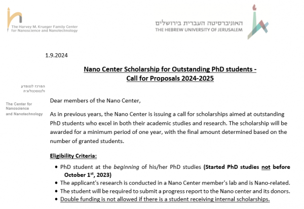 Call for Outstanding PhD students 2024-2025